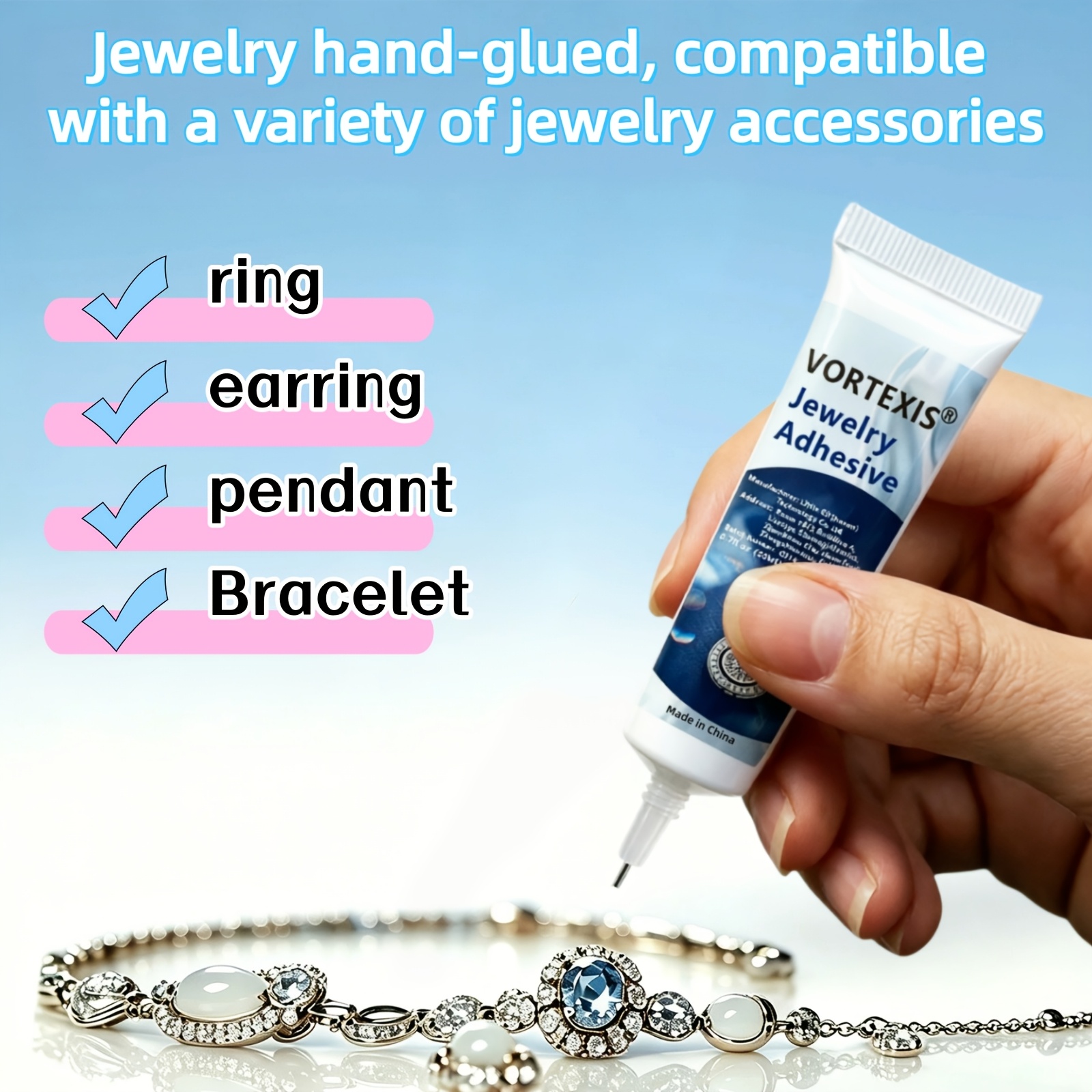 Jewellery Making Adhesive with Precision Needle Applicator